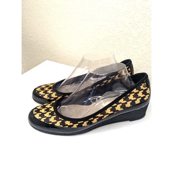 LIZ CLAIBORNE Women's Size 9.5 Stacy Black Patent Leather Houndstooth Loafers - Picture 3 of 10